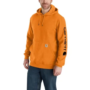 Carhartt Men's Signature Logo Hooded Pullover Sweatshirt_Marmalade Heather