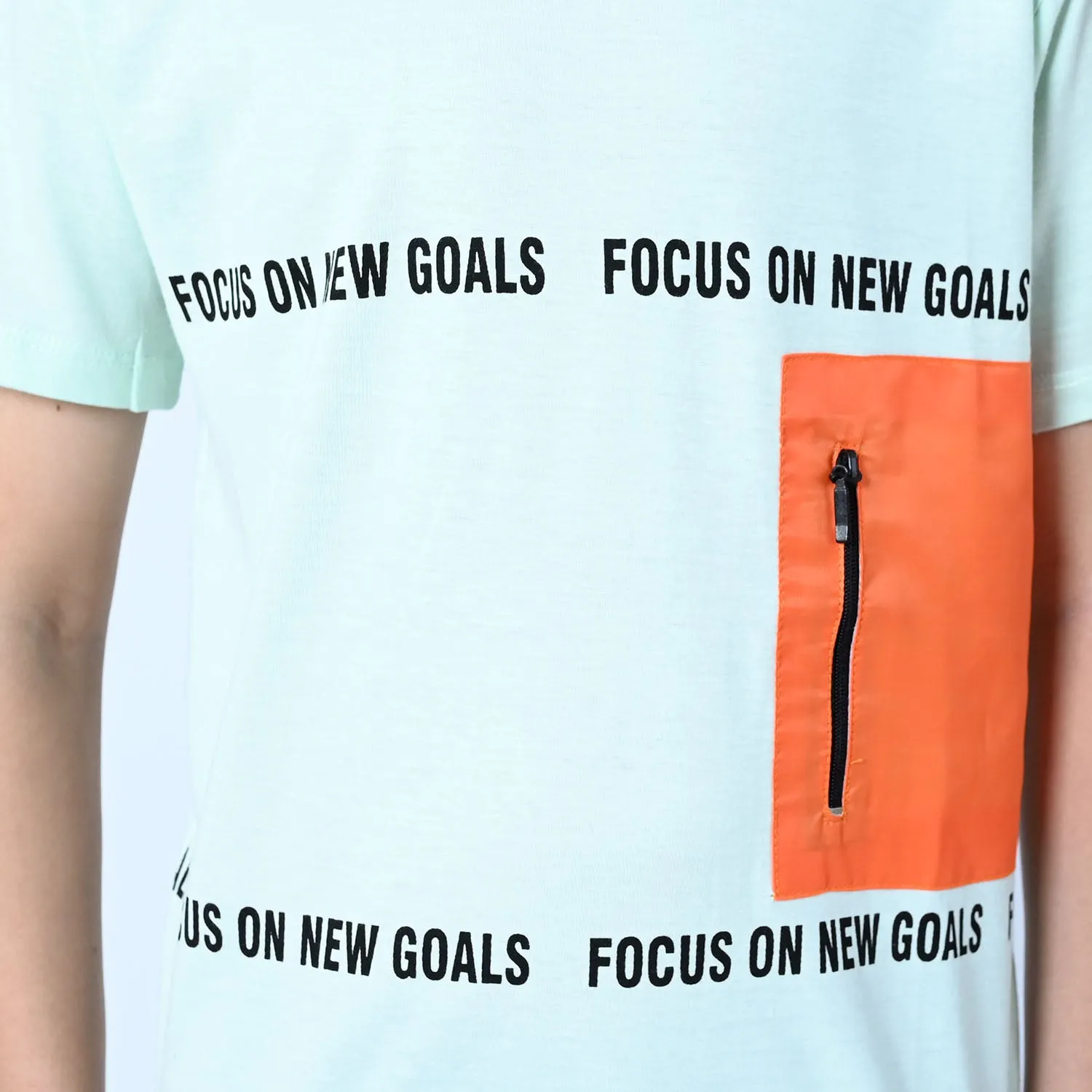 Boys Cotton T-Shirt New Goals | Sky Blue