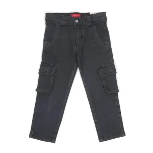 Boys Pant Denim Cargo Pockets - L Grey