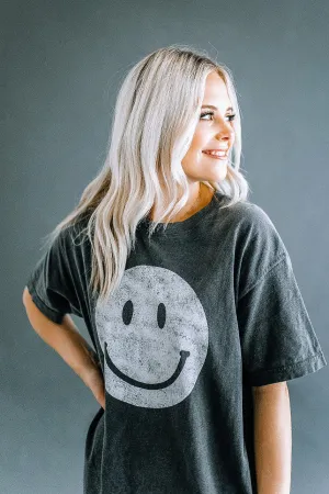 Charcoal Basic Smiley Tee | FINAL SALE