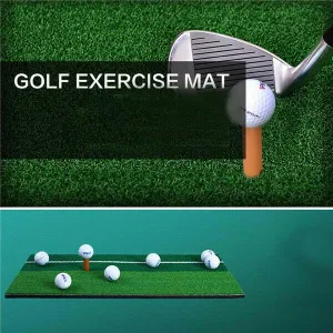 Golf Practice Mat with Rubber Tee - Home Hitting Golf Mats