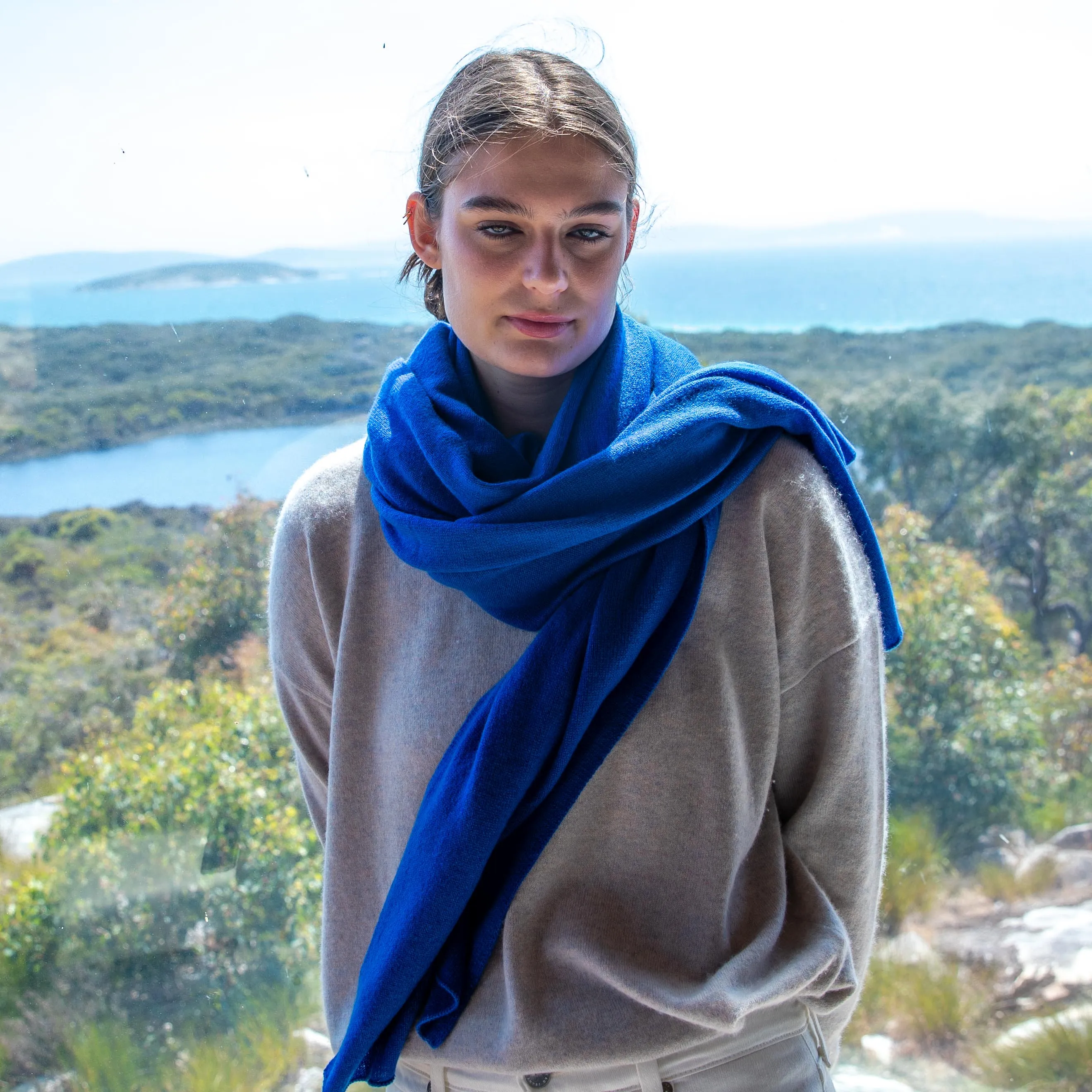 Harpers Emporium Pure Cashmere Travel Wrap in Lapis