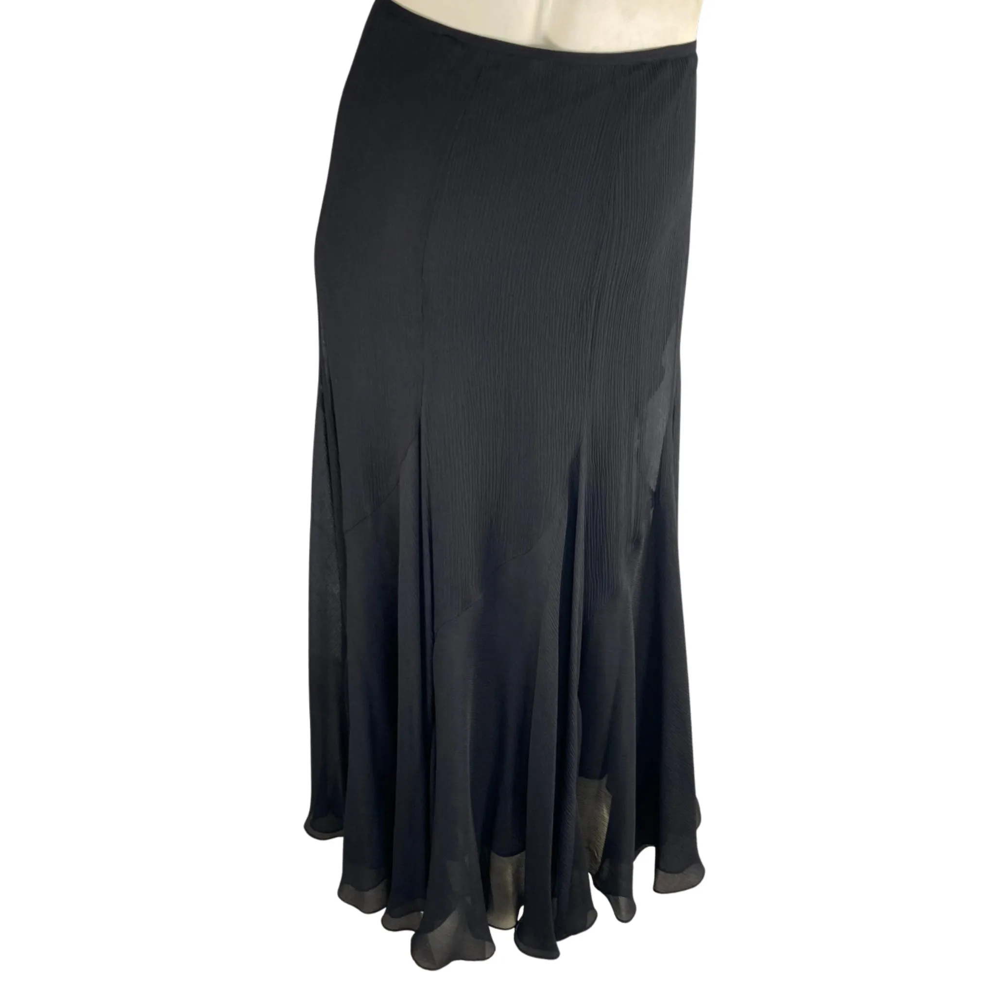 Jones New York Black Silk Maxi Skirt