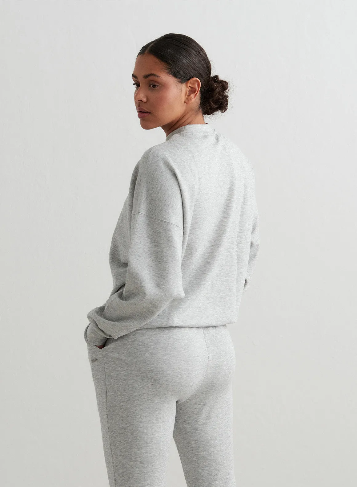 Light Grey Melange Comfy Sweatshirt