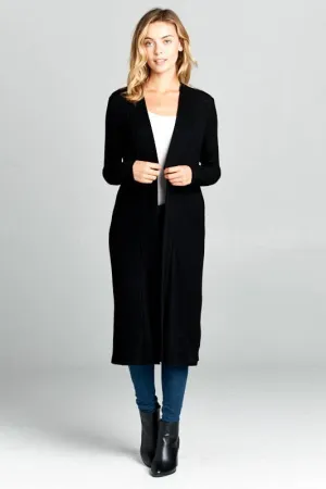 Long Sleeve Ribbed Sweater Cardigan