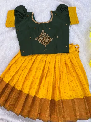 PRE ORDER : Sunny Yellow & Verdant Green: Semi Silk Elegance