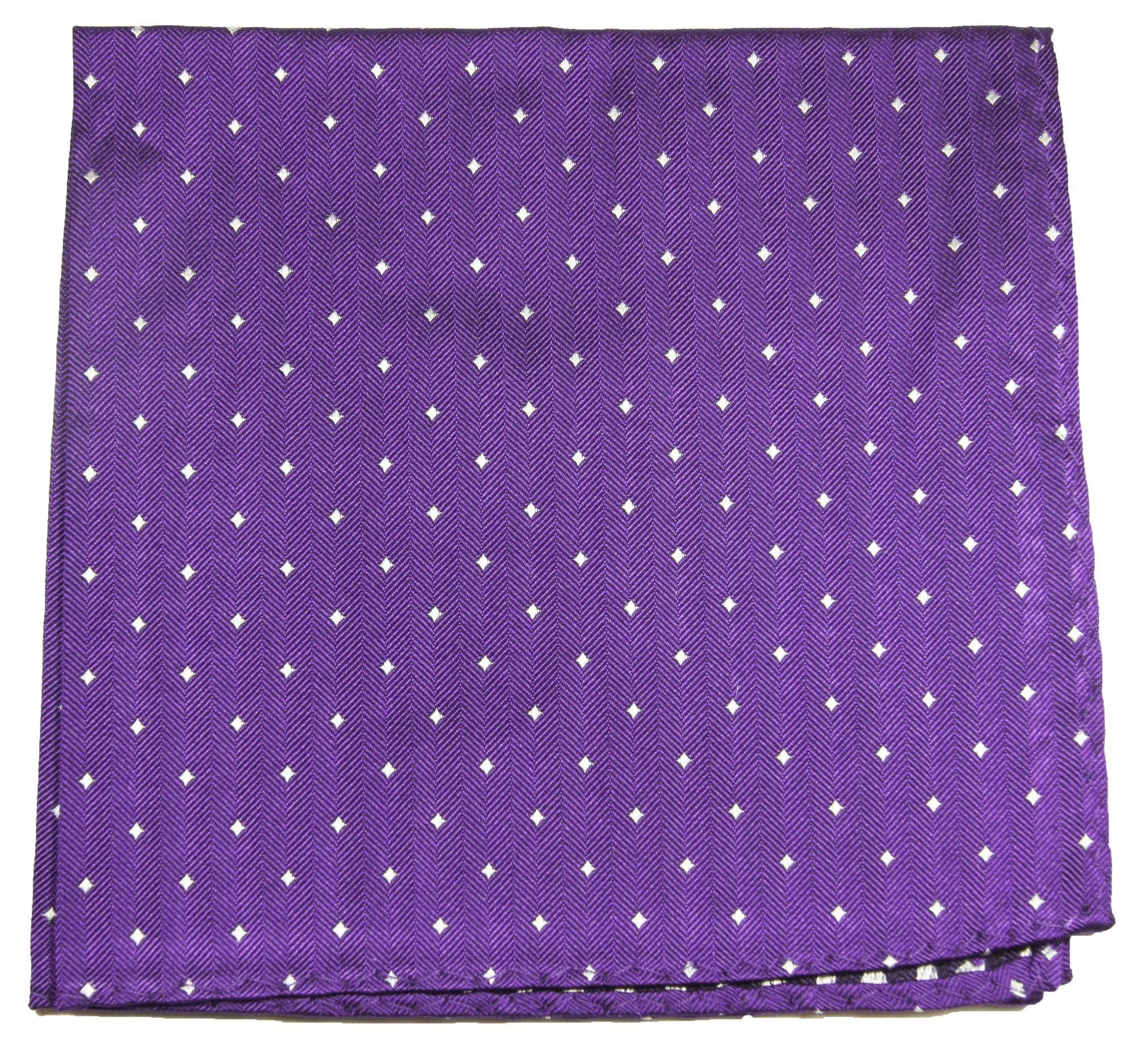 Purple Polka Dot Silk Pocket Square