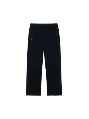 Recycled Cashmere Loose Track Pants—black