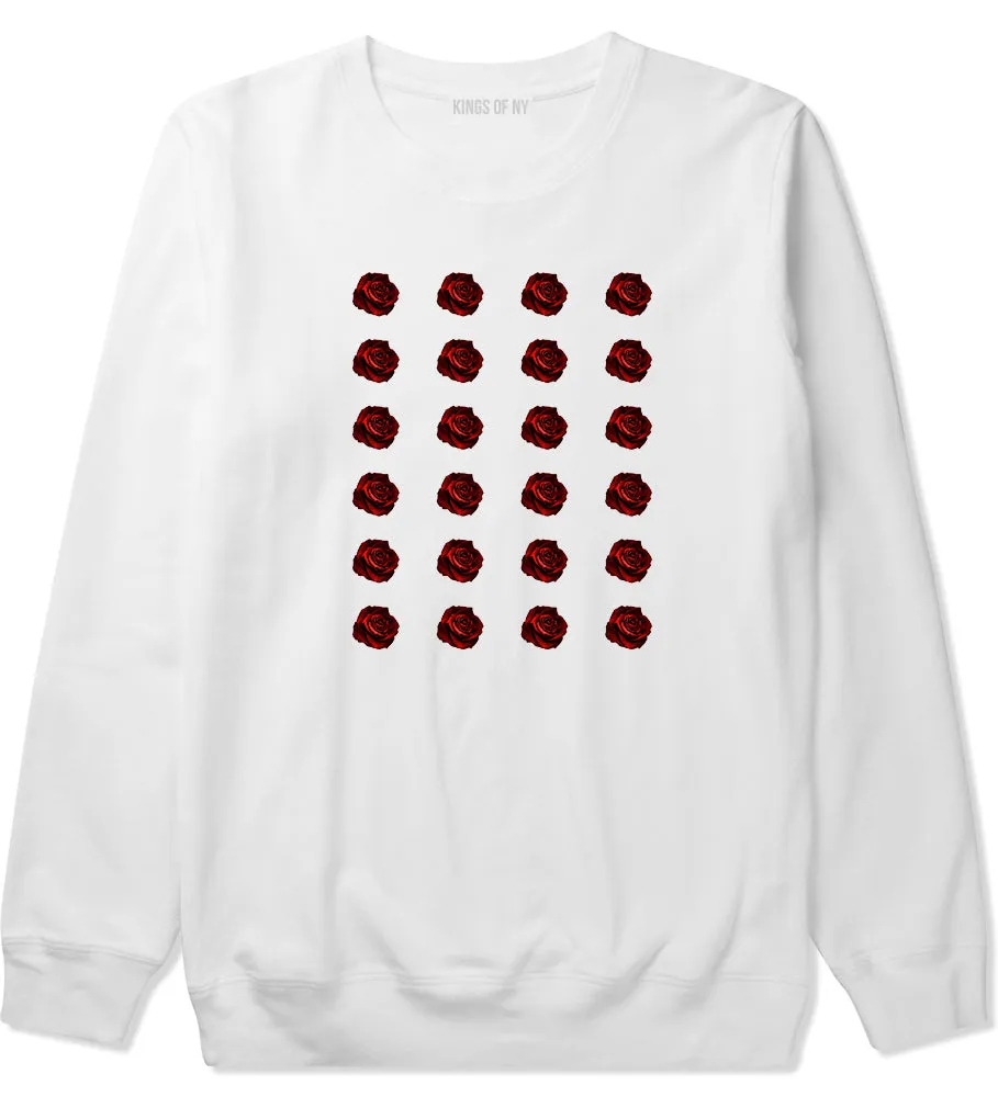 Red Rose Pattern Crewneck Sweatshirt