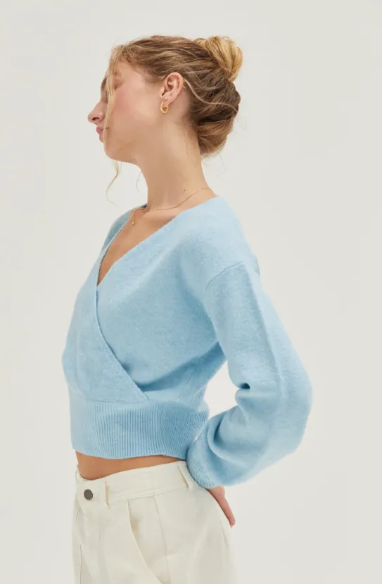 Reyna Surplice V Neck Sweater