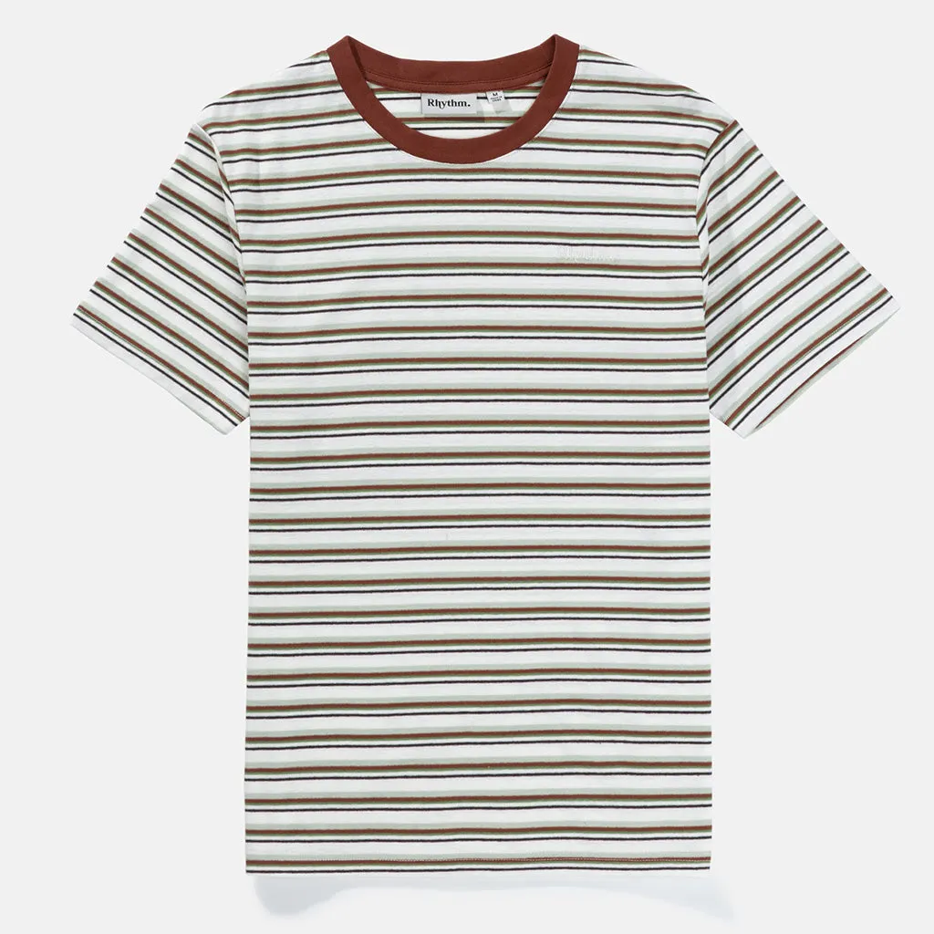 Rhythm Mens Everyday Stripe S/S Tee - Natural