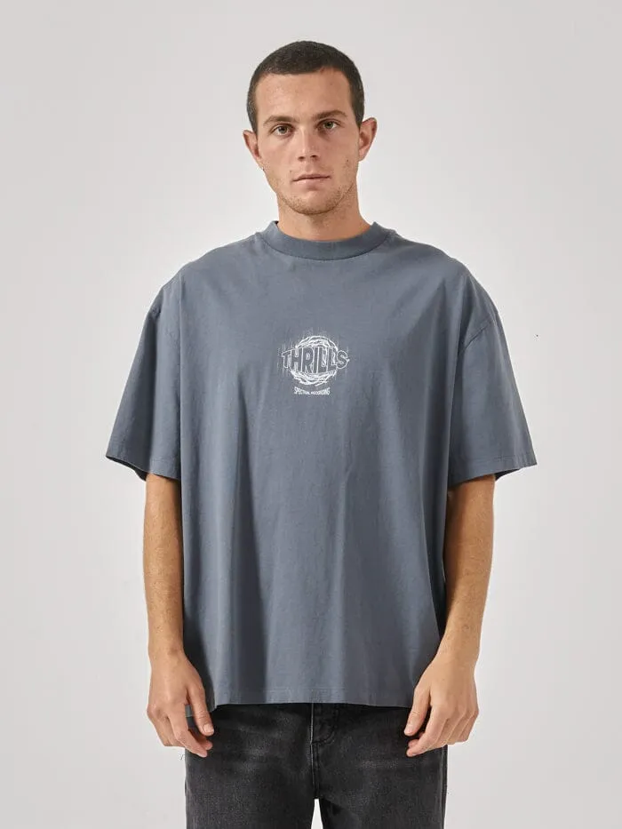 Spectral Static Box Fit Oversize Tee - Dark Slate