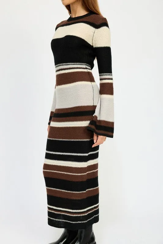 Steven Striped Bodycon Sweater Dress