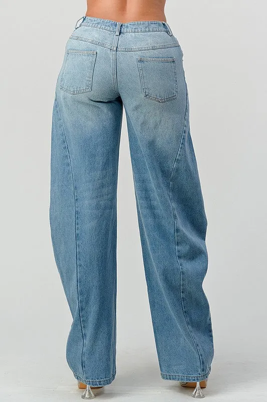 TEEK - Wide Leg Denim Jeans