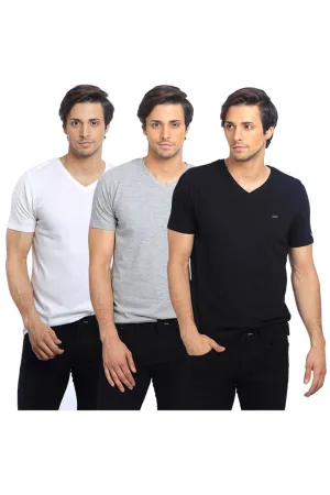 Value Pack Of 3 Muscle Fit V-Neck T-Shirts