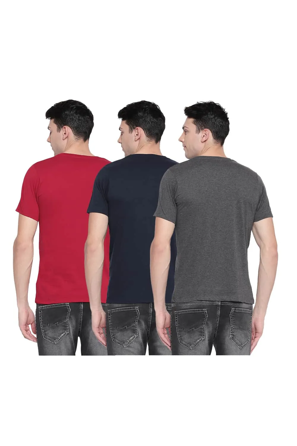 Value Pack Of 3 Muscle Fit V-Neck T-Shirts