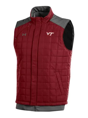 Virginia Tech Hokies Under Armour Cardinal Red Storm Coldgear Full Zip Vest