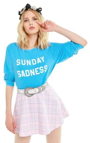 WILDFOX - Sunday Sadness Baggy Beach Jumper in Wonderland Blue