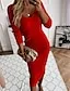 Women's Sweater Ruched Knit Midi Dress